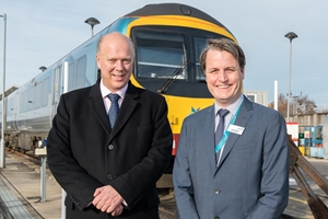 Transport Secretary Chris Grayling with Leo Goodwin TPE MD